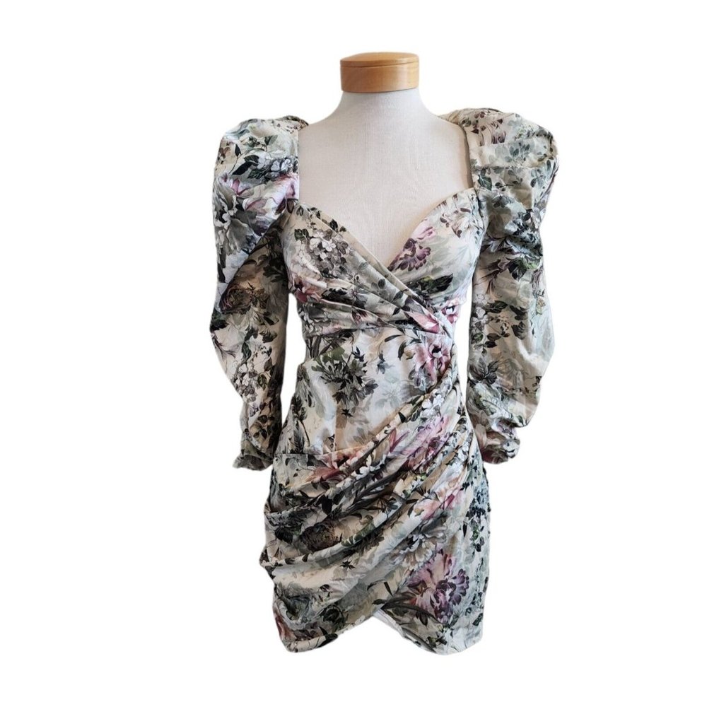 ASOS Floral Puff Sleeve Mini Dress